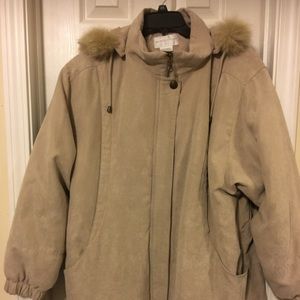 Womens xl worthington winter jacket with fur hood